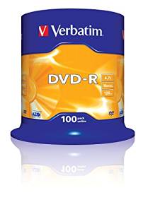 VERBATIM DVD-R BLANK RECORDABLE MEDIA ON SPINDLE.