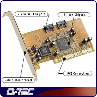 QTEC SERIAL ATA 2PORT PCI CONTROLLER (PN:13434)