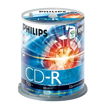 PHILIPS CD-R 700MB/80Minutes, PACK 100