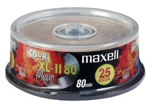 MAXELL MUSIC XL-II 80 DIGITAL AUDIO RECORDABLE CD-R, PK25. (628529)