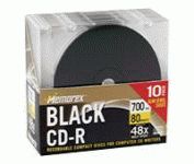 MEMOREX  80MIN RECORDABLE PK10 IN JEWEL CASES, black