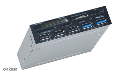 AKASA USB 3.0 card reader with eSATA and USB panel