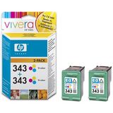 HP CB332EE (343) TRI- COLOUR CARTRIDGE, 2 PACK