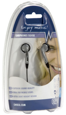 SWEEX EARPHONES, colour: silver.