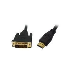 HDMI Male to DVI-D(24+1) Dual Link Male Gold Cable, 1M