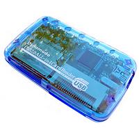 DYNAMODE USB 4 SLOT MULTI CARD READER, translucent blue