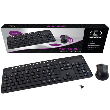 SUMVISION PARADOX III SV-K052 WIRELESS KEYBOARD AND MOUSE SET