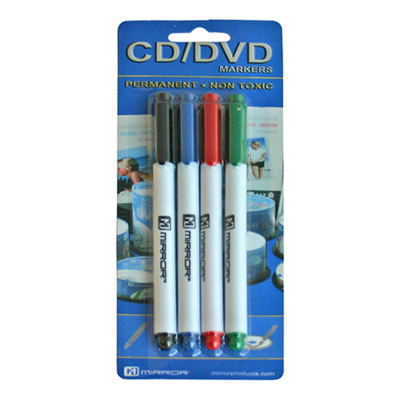 MIRROR CD/DVD MARKER PEN, PACK OF 4