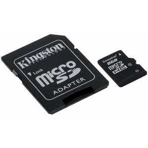 8GB KINGSTON MICROSD CARD AND ADAPTER