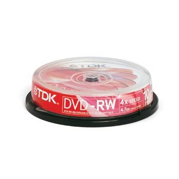 TDK DVD-RW 2XSPEED PACK OF 10, TUB